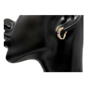 Ross-Simons 925 Rainbow Gemstone Hoop Earrings – Signed Sterling Jewelry